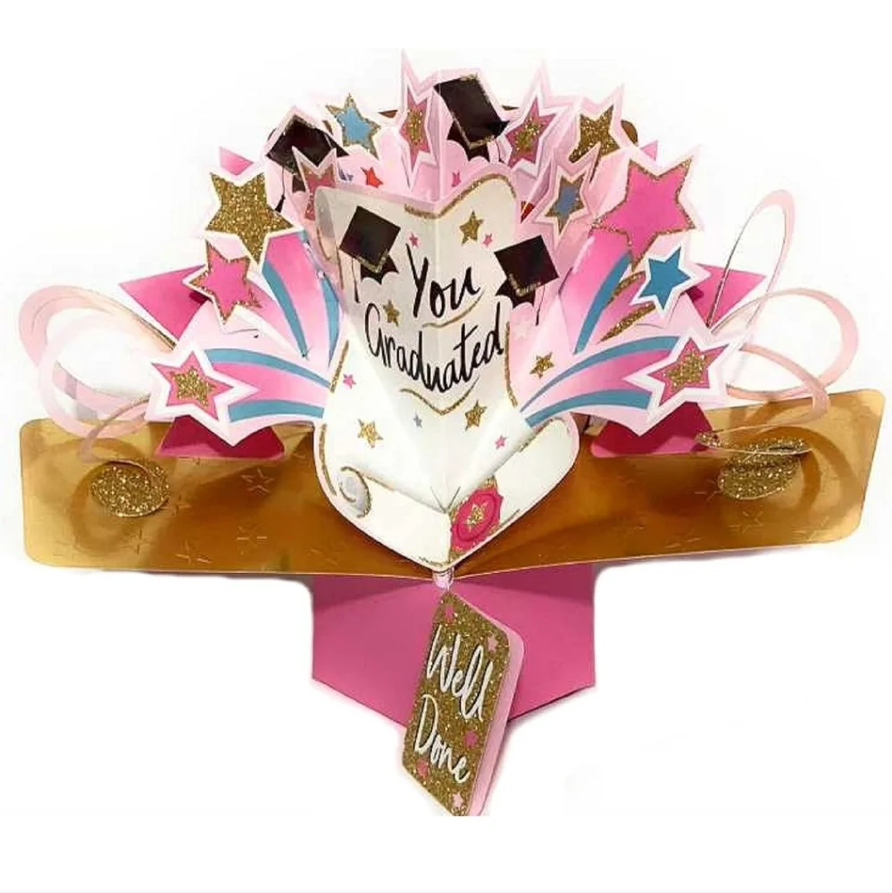 Graduation Pop Up Greeting Card 3D - Well Done